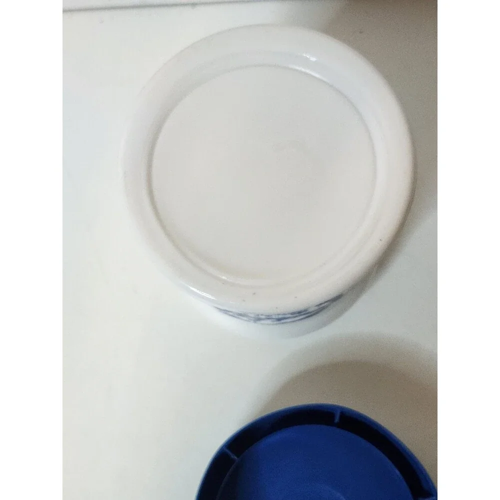 Vintage Paul Revere Milk Glass Canister with Plasitc Lid 6” High
